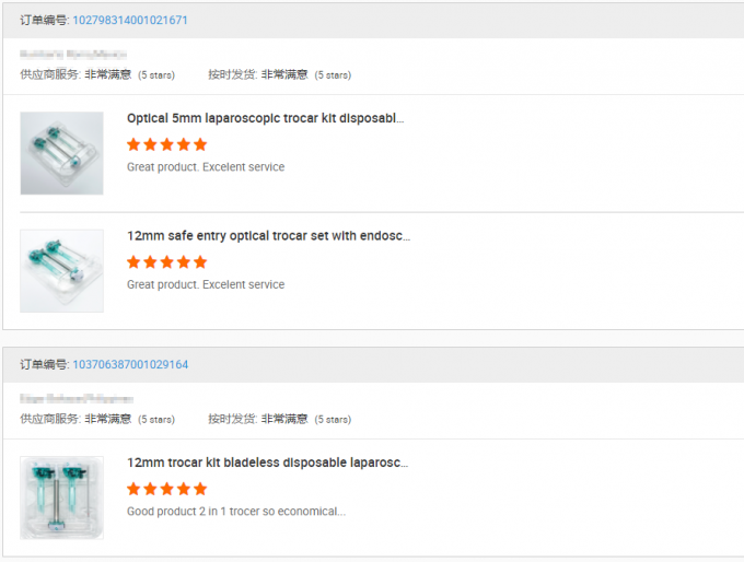 সর্বশেষ কোম্পানির খবর গ্রাহকের প্রতিক্রিয়া-ডিসপোজেবল ট্রোকার এবং ট্রোকার কিট | সার্জসি  1